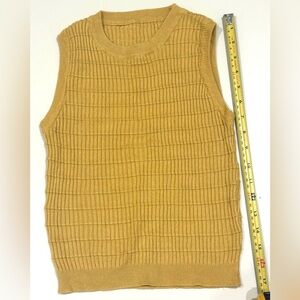 One size Mustard Yellow Ribbed Knit Tank Top